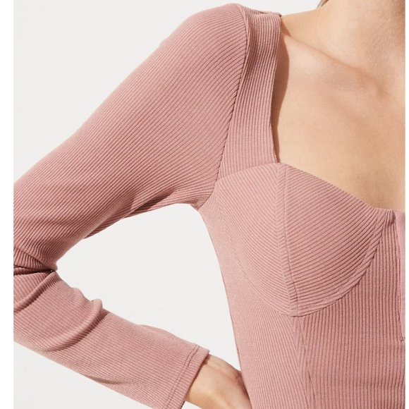Astr Dresses & Skirts - ASTR the Label Long Sleeve Hook & Eye Front Bodycon Corset Dress
